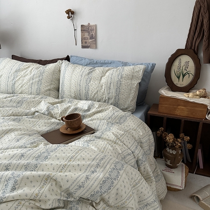 91家纺网 家纺一手货源 找家纺 恋恋三季 2024新款40支13372中古风全棉印花四件套-塞纳河畔 塞纳河畔（风格二）