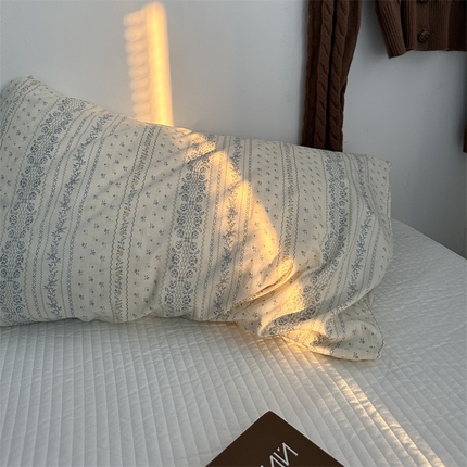 91家纺网 家纺一手货源 找家纺 恋恋三季 2024新款40支13372中古风全棉印花单枕套-塞纳河畔（风格三） 碎花