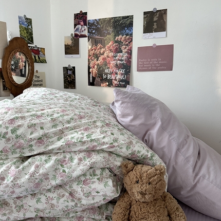 91家纺网 家纺一手货源 找家纺 （总）恋恋三季 2024新款40支13372轻法式小清新田园全棉印花单被套-浪漫满屋