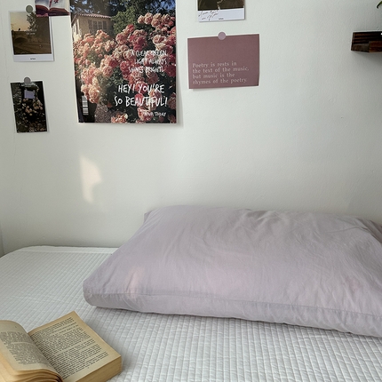 91家纺网 家纺一手货源 找家纺 恋恋三季 2024新款40支13372轻法式小清新田园全棉印花单枕套-浪漫满屋（风格一） 香芋紫