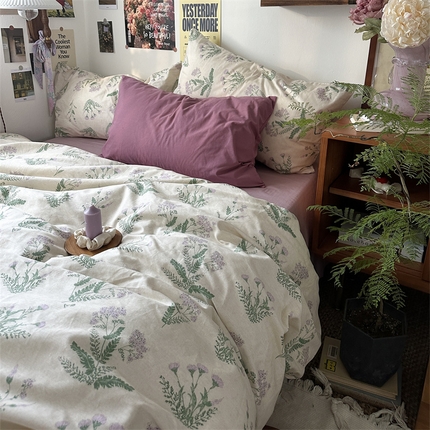 91家纺网 家纺一手货源 找家纺 恋恋三季 2024新款40支13372中古风全棉印花四件套-小野茶子 小野茶子（风格一）