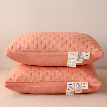 91家纺网 家纺一手货源 找家纺 （总）梦叶草 2023新款超柔针织云朵小方格酒店枕芯决明子枕头