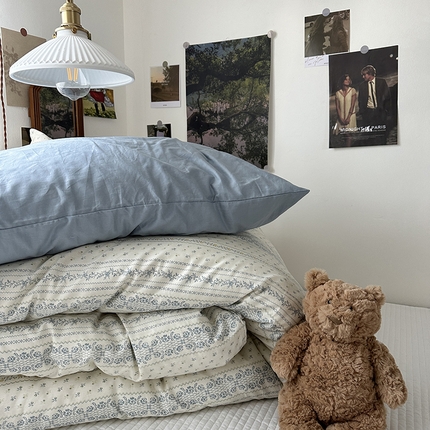 91家纺网 家纺一手货源 找家纺 （总）恋恋三季 2024新款40支13372中古风全棉印花单被套-塞纳河畔