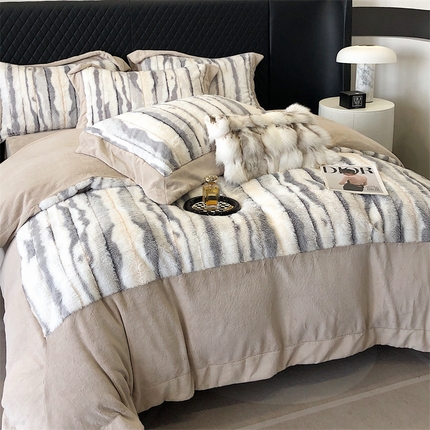 91家纺网 家纺一手货源 找家纺 馨蕊家居 2023秋冬轻奢煦暖绒系列四件套-托斯卡纳 托斯卡纳-伦敦雾