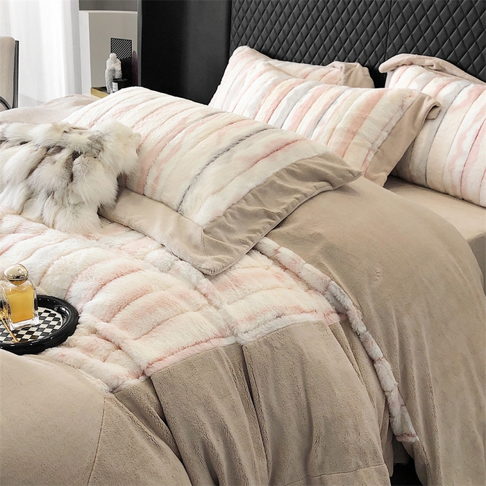 91家纺网 家纺一手货源 找家纺 馨蕊家居 2023秋冬轻奢煦暖绒系列四件套-托斯卡纳 托斯卡纳-可可粉