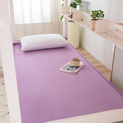 奇克家纺 2023新款加厚防滑可折叠牛奶绒学生床床垫 紫色