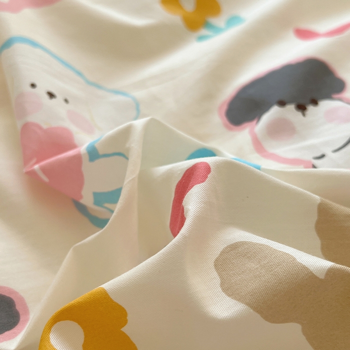 91家纺网 家纺一手货源 找家纺 瑞莱 （持续上新）2024春季13372全棉印花四件套-卡通系列彩虹狗