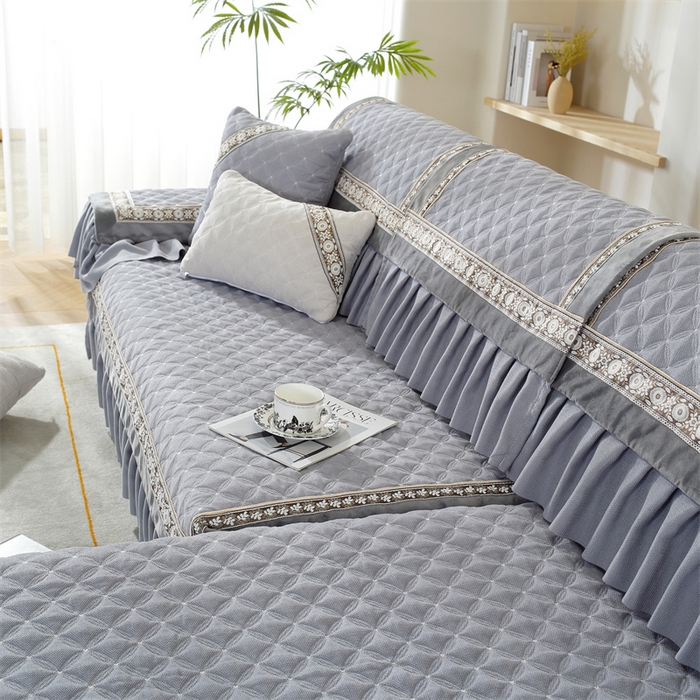 91家纺网 家纺一手货源 找家纺 共鸣沙发垫 2023新款九支婴儿绒沙发垫 九支婴儿绒灰色