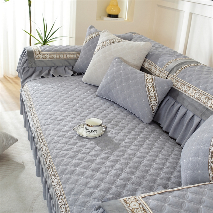 91家纺网 家纺一手货源 找家纺 共鸣沙发垫 2023新款定制九支婴儿绒沙发垫 九支婴儿绒灰色