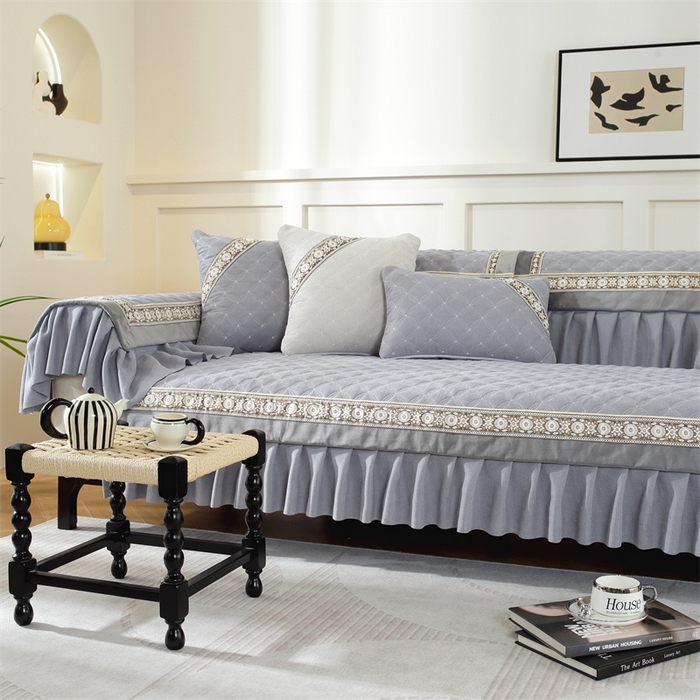 91家纺网 家纺一手货源 找家纺 共鸣沙发垫 2023新款定制九支婴儿绒沙发垫 九支婴儿绒灰色