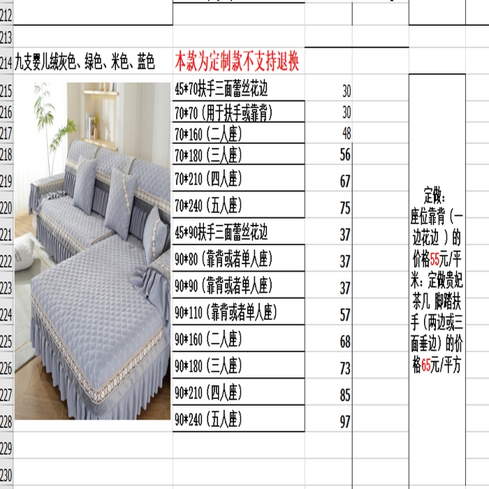 91家纺网 家纺一手货源 找家纺 （总）共鸣沙发垫 2023新款九支婴儿绒沙发垫