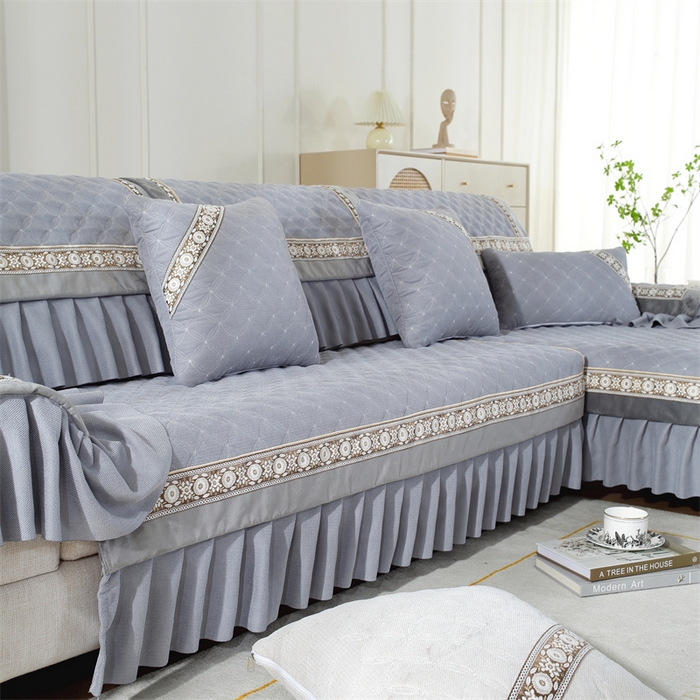 91家纺网 家纺一手货源 找家纺 共鸣沙发垫 2023新款九支婴儿绒沙发垫 九支婴儿绒灰色