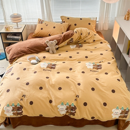 91家纺网 家纺一手货源 找家纺 （总）昔可家纺 2023新款全棉加绒四件套