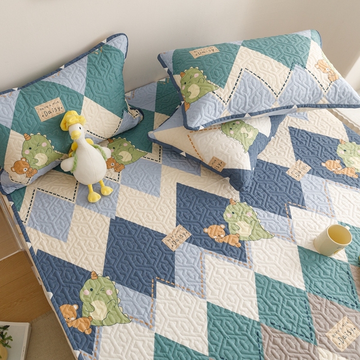 91家纺网 家纺一手货源 找家纺 忘忧草 2023新款A类全棉印花夹棉床笠 淘淘龙