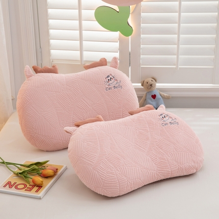 91家纺网 家纺一手货源 找家纺 （总）织布人 2023新款记忆枕婴肤绒豆豆猫记忆枕头枕套+记忆枕芯可拆洗