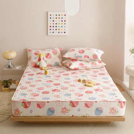 忘忧草 2023新款A类全棉印花夹棉床笠 甜心布蕾