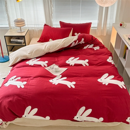 91家纺网 家纺一手货源 找家纺 （总）昔可家纺 2023新款全棉加绒四件套