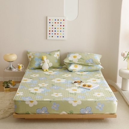 忘忧草 2023新款A类全棉印花夹棉床笠 雅秀