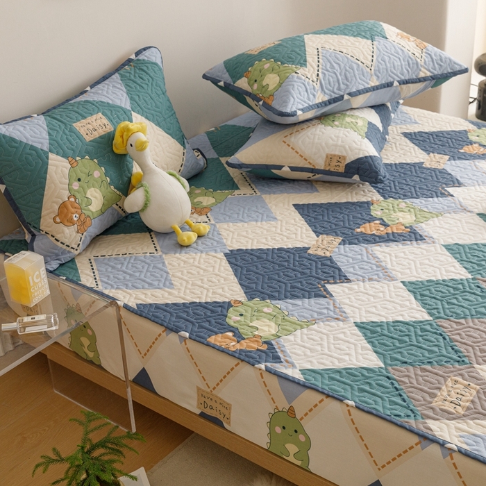 91家纺网 家纺一手货源 找家纺 忘忧草 2023新款A类全棉印花夹棉床笠 淘淘龙