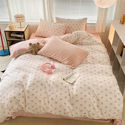 91家纺网 家纺一手货源 找家纺 （总）昔可家纺 2023新款全棉加绒四件套