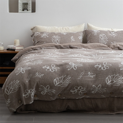 91家纺网 家纺一手货源 找家纺 （总）子和家居 2023新款棉麻贡缎大提花四件套系列-花海