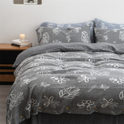 91家纺网 家纺一手货源 找家纺 （总）子和家居 2023新款棉麻贡缎大提花四件套系列-花海