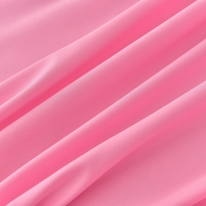 91家纺网 家纺一手货源 找家纺 艾裙海 2025跨境外贸新款纯色乐卡棉90克细丝磨毛蕾丝边床裙 粉红色