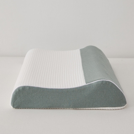 91家纺网 家纺一手货源 找家纺 乐可 2023新款针织牵引乳胶枕 针织牵引乳胶枕-绿色40*60*8/10cm【单只装】