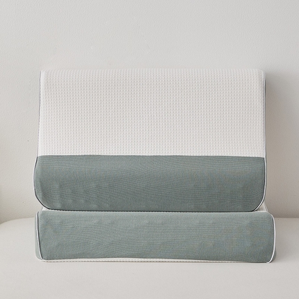 91家纺网 家纺一手货源 找家纺 乐可 2023新款针织牵引乳胶枕 针织牵引乳胶枕-绿色40*60*8/10cm【一对装】