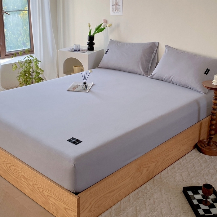 91家纺网 家纺一手货源 找家纺 卡姿家纺 2023新款无印水洗棉系列-单床笠 床笠-石灰