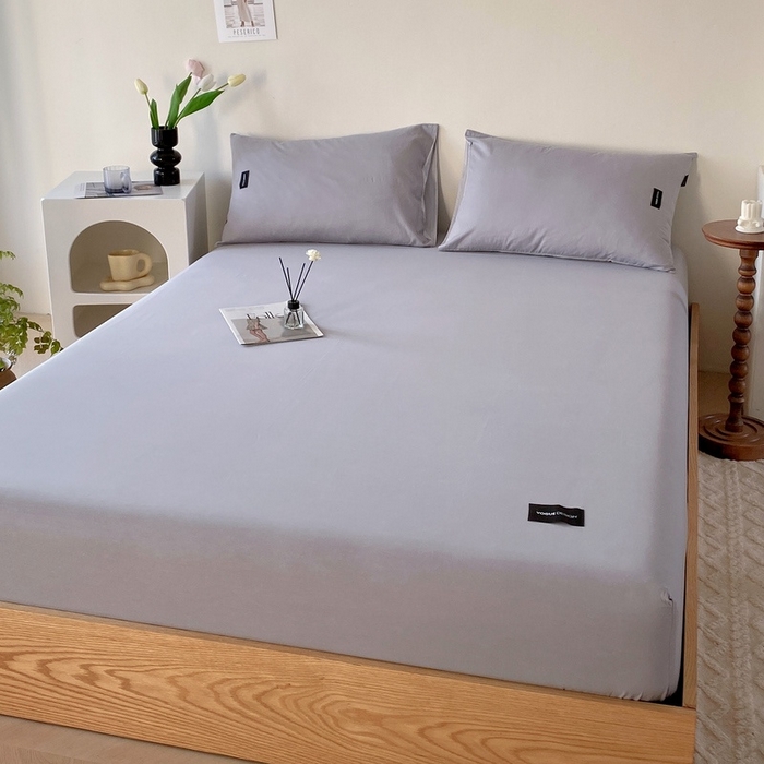 91家纺网 家纺一手货源 找家纺 卡姿家纺 2023新款无印水洗棉系列-单床笠 床笠-石灰