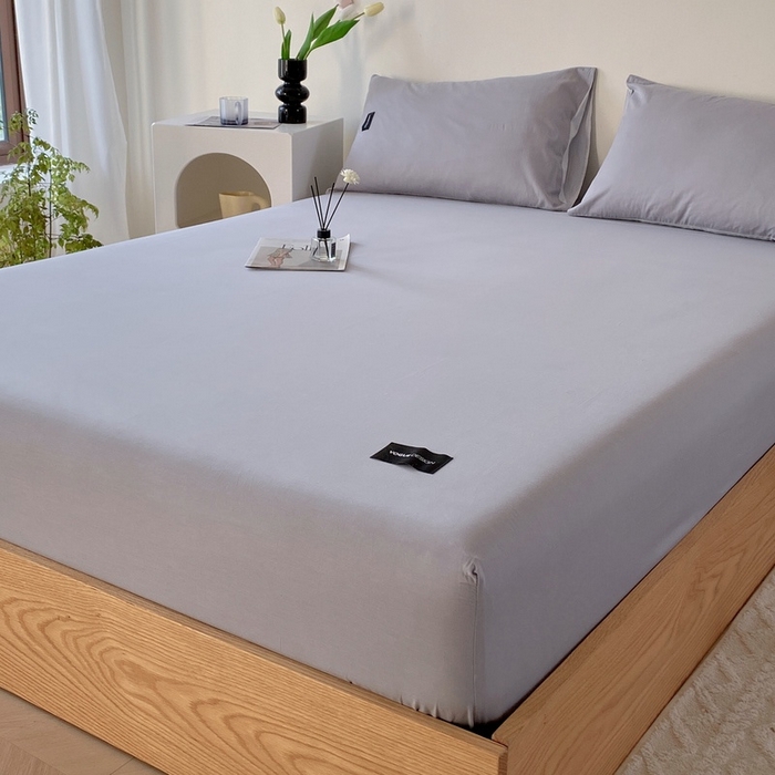 91家纺网 家纺一手货源 找家纺 卡姿家纺 2023新款无印水洗棉系列-单床笠 床笠-石灰