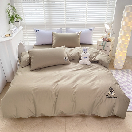 91家纺网 家纺一手货源 找家纺 （总）Mr.pig猪先生水洗棉 2023新款迪士尼绣花单被套 浅蓝米奇