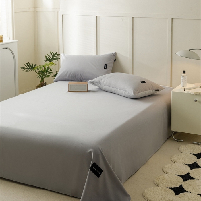 91家纺网 家纺一手货源 找家纺 卡姿家纺 2023新款无印水洗棉系列-枕套 石灰+梧桐灰枕套