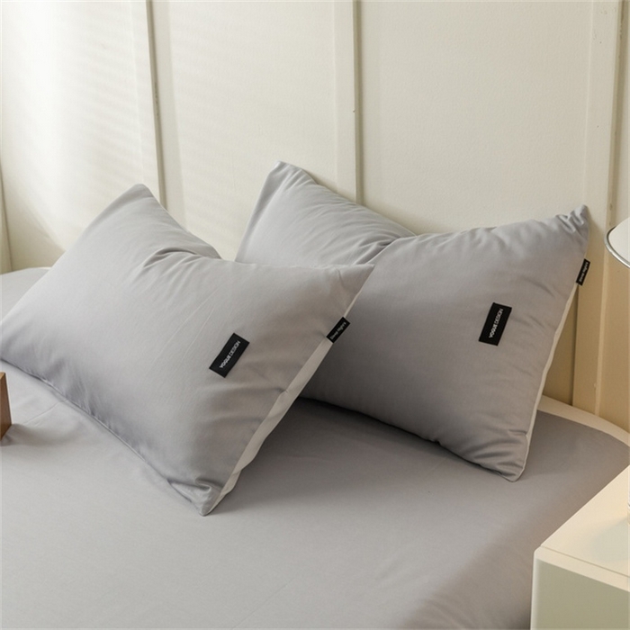 91家纺网 家纺一手货源 找家纺 卡姿家纺 2023新款无印水洗棉系列-枕套 石灰+梧桐灰枕套
