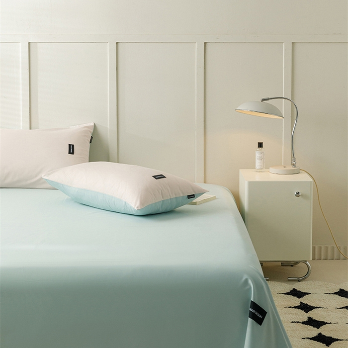 91家纺网 家纺一手货源 找家纺 卡姿家纺 2023新款无印水洗棉系列-单床单 床单-自然绿