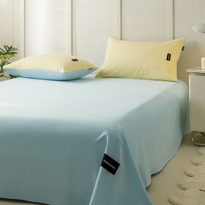 91家纺网 家纺一手货源 找家纺 卡姿家纺 2023新款无印水洗棉系列-单床单 床单-粉末蓝