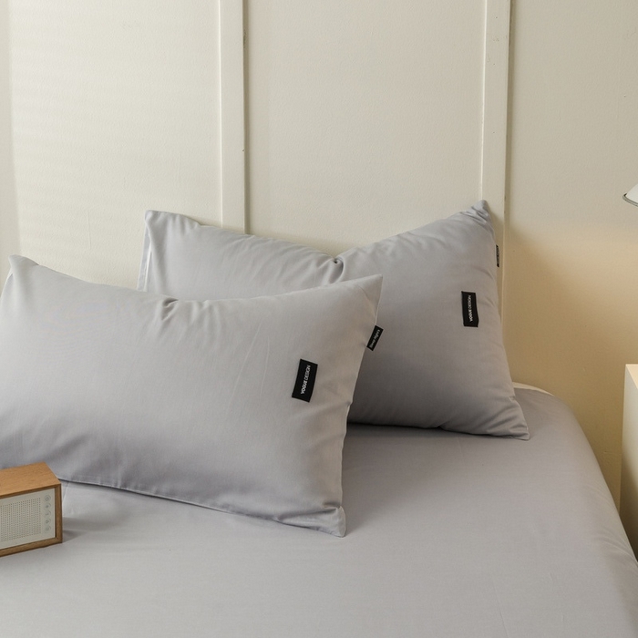 91家纺网 家纺一手货源 找家纺 卡姿家纺 2023新款无印水洗棉系列-枕套 石灰+梧桐灰枕套