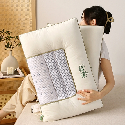 梦叶草 2023新款全棉草本眠眠荞麦决明子护颈枕芯草本自然睡眠枕头 草本眠眠15粒磁石决明子枕一对
