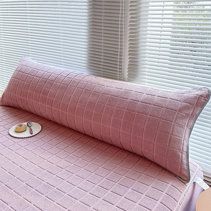 爱港家纺 2023新款全棉A类毛巾布升级款长枕巾枕芯保护套 暖棉.红