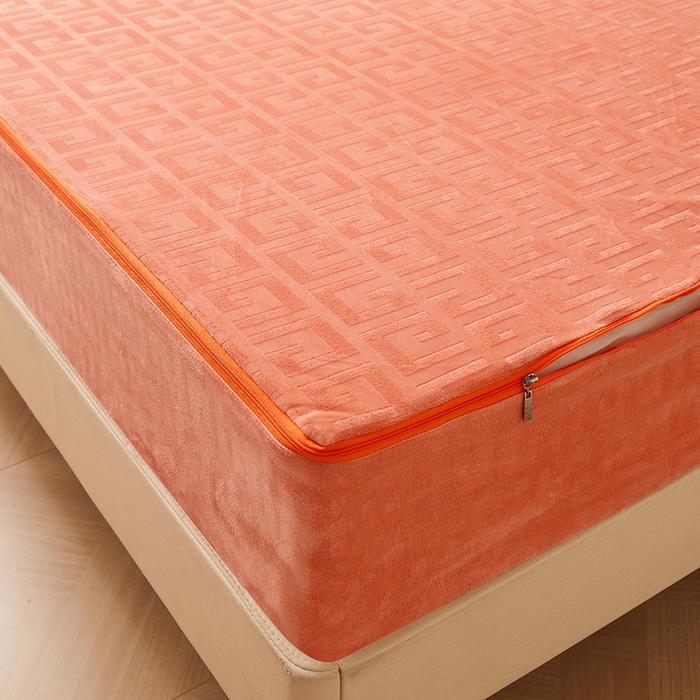 91家纺网 家纺一手货源 找家纺 （总）纤雅床笠 2024新款高克重压花宝宝绒六面全包床笠