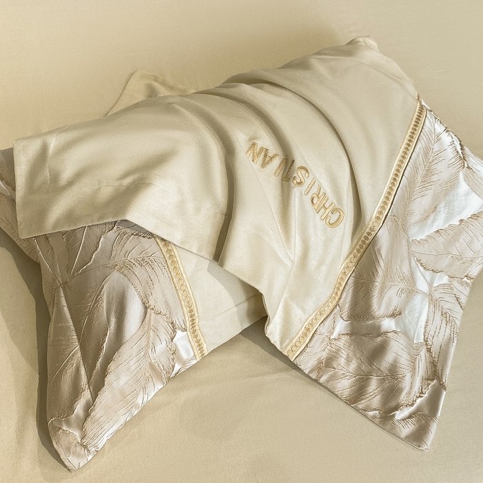 91家纺网 家纺一手货源 找家纺 涵宸家纺 2023新款原棉磨毛四件套-青叶 青叶-米