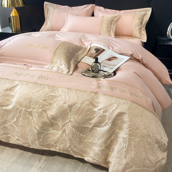 91家纺网 家纺一手货源 找家纺 （总）涵宸家纺 2023新款原棉磨毛四件套-青叶