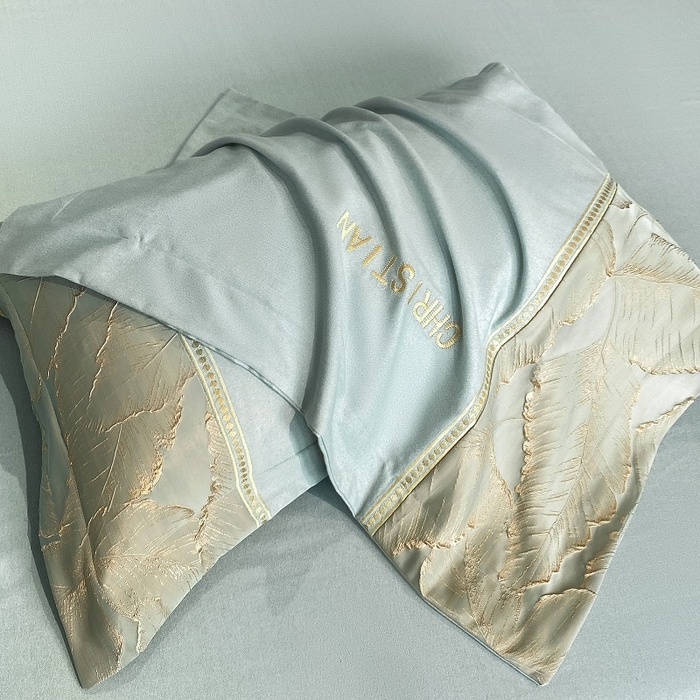 91家纺网 家纺一手货源 找家纺 涵宸家纺 2023新款原棉磨毛四件套-青叶 青叶-浅兰