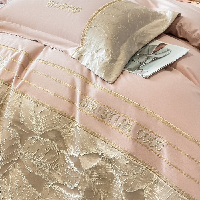 91家纺网 家纺一手货源 找家纺 （总）涵宸家纺 2023新款原棉磨毛四件套-青叶