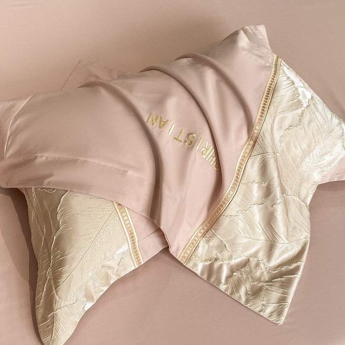 91家纺网 家纺一手货源 找家纺 涵宸家纺 2023新款原棉磨毛四件套-青叶 青叶-粉