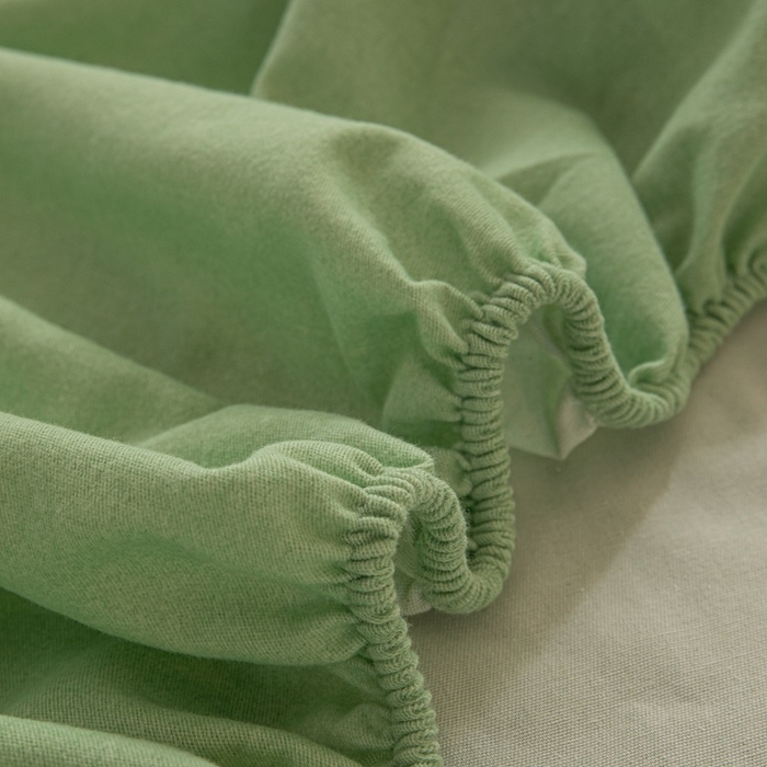 91家纺网 家纺一手货源 找家纺 涵宸家纺 棉磨毛-纯色织标-单床笠 单床笠-豆绿