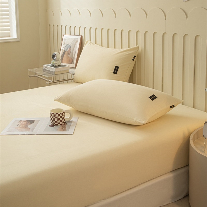 91家纺网 家纺一手货源 找家纺 涵宸家纺 棉磨毛-纯色织标-单枕套 单枕套-奶昔白