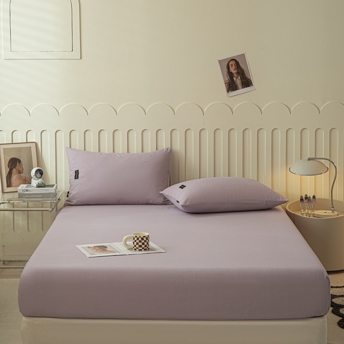 91家纺网 家纺一手货源 找家纺 涵宸家纺 棉磨毛-纯色织标-单床笠 单床笠-烟紫