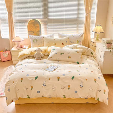 91家纺网 家纺一手货源 找家纺 （总）798家纺 2025春夏新品全棉13070印花四件套 摩伊-青春治愈系列